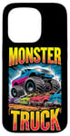 iPhone 15 Pro Monster Truck Crushing Cars Art for Monster Truck Lovers Case