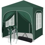 WOLTU Tonnelle de Jardin 2x2m, Pergola Pliante, Barnum avec 4 Parois Latérales, Hauteur Réglable, Gazebo Imperméable, Anti-UV, Vert