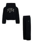 Nike Kids Girls Swoosh Spirit Teddy Tracksuit - Black, Black, Size 4-5 Years