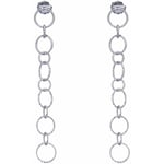 Boucles oreilles Orusbijoux  Boucles D'oreilles Argent Rhodié Diamantées Pendantes Avec