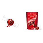 Lindt LINDOR Maxiball, 500g - Chocolate Gift Tin filled with approx. 40 LINDOR Milk Chocolate Truffles Red & Lindor Milk Chocolate Truffles Box with a Smooth Melting Filling, 200 g