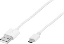 Usb-Kabel Blow 66-089# Usb Anslutning A - Micro B 1,0M Vit Hq1 Bl