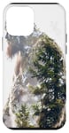 Coque pour iPhone 12 mini Bigfoot Figurine Sasquatch Yeti Nature Double exposition Art