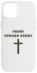 iPhone 14 Plus Front Toward Enemy – Christian Faith Military Cross of Jesus Case