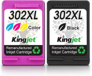 302Xl Cartouches D'Encre Pour Hp 302 Xl 302Xl Compatible Avec Hp Deskjet 3630 3636 3639 2130 1110 Envy 4520 4525 4524 4527 Officejet 3831 4650 4658 3833 (1 Noir,1 Couleur)