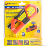 3 IN 1 LASER LEVEL ALIGNER HORIZON VERTICAL CROSS LINE MEASURE TAPE RULER SPIRIT