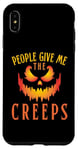 Coque pour iPhone XS Max T-shirt à motif Jack-o-Lantern de People Give Me The Creeps pour Halloween