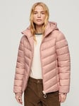 Superdry Hooded Fuji Padded Jacket - Pink, Pink, Size 10, Women