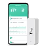 WiFi-fuktighets- och temperaturmätare: Smart hygrometer för fjärrövervakning och larm, inomhus termometer med hög noggrannhet (1 st)