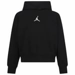 Sweatshirt med hætte til piger Jordan Jordan Icon Play Sort 10-12 år