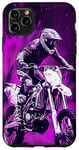 Coque pour iPhone 11 Pro Max Violet Pop Art Imprimé Animal Drapeau US Dirt Bike Moto