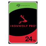 Seagate IronWolf Pro 24 to, NAS Disque Dur Interne, 3.5 Pouce, 7200 U/Min, CMR, 256 MB Cache, SATA 6 GB/S, INCL. 3 Ans Rescue Service, Modellno.: ST24000NTZ02