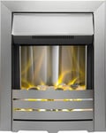 Adam Helios Electric Fire in Brushed Steel