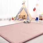 Tapis De Jeu en Mousse Tapis Chambre Enfant Soft Antidérapant Unis, Couleur: Rose Rose, Dimension:120x160 cm