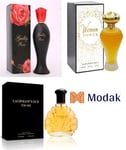 Modak 3 Pack women Perfume Guilty Rose,Women Power,Laghmani's Oud BlackEDP 100ml