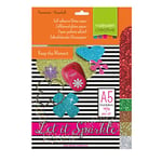 Florence Papier Pailleté Autocollant - A5 - Noël - 5 Feuilles - 160 g/m² - Papier Cartonné Couleur Auto-Adhésif pour Scrapbooking, Cartes et Invitations