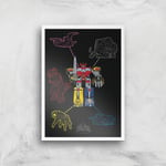 Poster Fine Art Power Rangers Megazord - A4 - White Frame