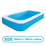 Grande piscine gonflable d'été pour enfants,jouet d'extérieur rectangulaire en PVC,pour la famille,pour bébé,2/2 m - Type 3M Pool