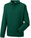 Sweat-Shirt Lourd Col Polo Pour Homme - R-012m-0 - Vert Bouteille