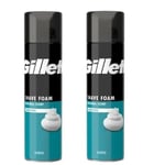 2x GILLETTE Original Scent Sensitive Shave Foam 200ml