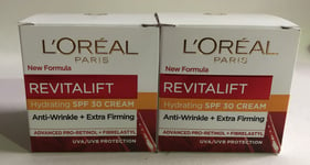 2 x L'oreal Paris Revitalift SPF 30 Anti-Wrinkle  Day Cream - 50ml