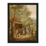 Artery8 Andriessen Dutch Landscape House Horse Painting Artwork Framed Wall Art Print 18X24 Inch