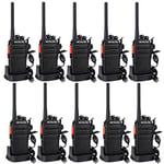 Retevis RT24 Plus Talkie Walkie, Longue portée Talkie-Walkie PMR446 sans Licence 16 Canaux, Radio Bidirectionnelle Rechargeable et Oreillette Talkie walkie Professionnel (Noir,10 pcs)