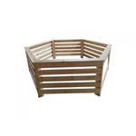 Habillage Habrita Foresta hab 2722 bn bois hexagonal pour spas et piscines gonflables 2,77x2,21x0,71m