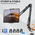 360° Long Arm Tablet Stand iPad Phone Holder Mount Clamp for Bed Table Overhead