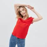 LH - blouse manches courtes rouge femme