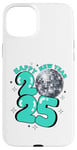 iPhone 15 Plus New Year 2025 Disco Ball Party NYE New Year Eve Retro Aqua Case