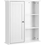 Helloshop26 - Armoire murale armoire à pharmacie étagères salle de bain 71 cm mdf blanc - Blanc