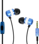 Ecouteurs Intra-Auriculaires Anti-Bruit Ergonomiques Oreillettes Filaires Interchangeables-Compatible avec Smartphones,Tablettes,MP3/MP4-Bleu