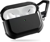 Coque pour AirPods Pro 2 (2023) Silicone+PC Protection Case AirPods Pro 2ème Génération Anti-Rayures Antichoc Conçue pour Apple AirPods Pro 2e Génération 2022 Étui de Chargement (Noir)