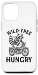 Coque pour iPhone 13 Wild Free Hungry Moto Rider Biker Raton laveur