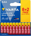 Varta Longlife Power AA-batterier 7042378 10-pakke (rød)