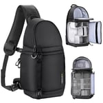 K&F Concept Camera Sling Bag for photographers, Professional 12L Waterproof Camera Shoulder Backpack for DSLR SLR Canon Nikon Sony Cameras