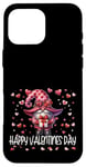 iPhone 16 Pro Max Happy Valentines Day Gnome For Women Cute Love Heart Pattern Case