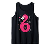 Celebrate 6 Years Old Party For Flamingo Birthday Girl Tank Top