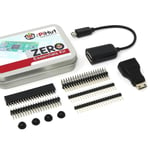 Essential Raspberry Pi Zero Kit Med adablerkabler, GPIO-headers mm.
