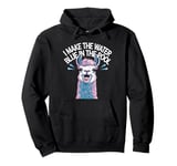 Funny Llama "I Make The Water Blue in The Pool" Graphic Pullover Hoodie