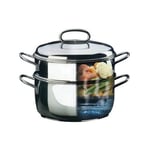 Metalsomma 680/22 Casserole Vapeur Cm 22 Inox 18/10 Avec Fond Triple