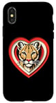 Coque pour iPhone X/XS Mountain Lion Lover Adorable cœur cougar rouge