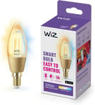 WiZ Smart Candle Bulb, E14, 25W, Warm to Cool White Light Dimming, Smart LED Co