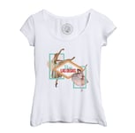 T-Shirt Femme Col Echancré Viva Las Degas Las Vegas Peinture Jeu De Mot Danse Art