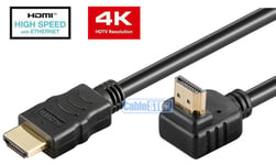 1.5M 4K Ultra HD 2160p HDMI to RIGHT ANGLE ETHERNET Cable ARC 3D TV LEAD 1.5m