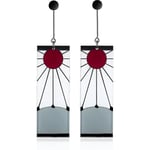 925 Sterling Silver Tanjiro Örhängen,anime Demon Slayer Cosplay Tanjiro Black Earrings Öronklämma Kimetsu No Yaiba Hanafuda Halloween För Män Kvinnor Örhänge