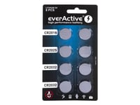 Set Med 8 Everactive Litiumbatterier 4 X Cr2032, 2 X Cr2025, 2 X Cr2016