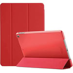 Étui de Protection pour iPad 9ème génération, iPad 2021 avec Mise en Veille Automatique, Coque résistante aux Chocs, Coque Hybride à Trois Volets, Rouge