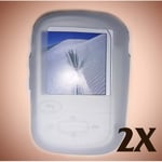 **2X Silicone Skin Case Cover for SanDisk Sansa Clip Sport MP3 Player - Clear**